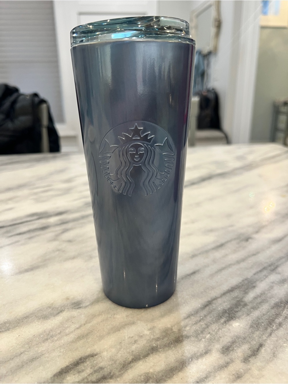 Starbucks Gray-Blue Stainless Travel Cup